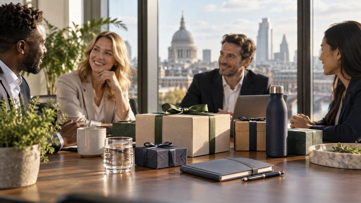 UK compliance and procurement leaders reviewing a governed corporate gift delivery