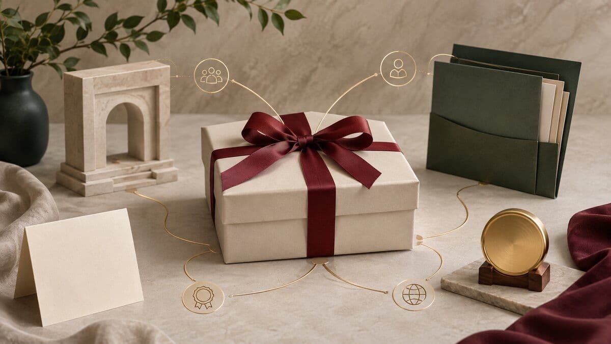 An elegant unbranded donor recognition gift connected to university stewardship, approvals, recipient choice, records, and global fulfillment